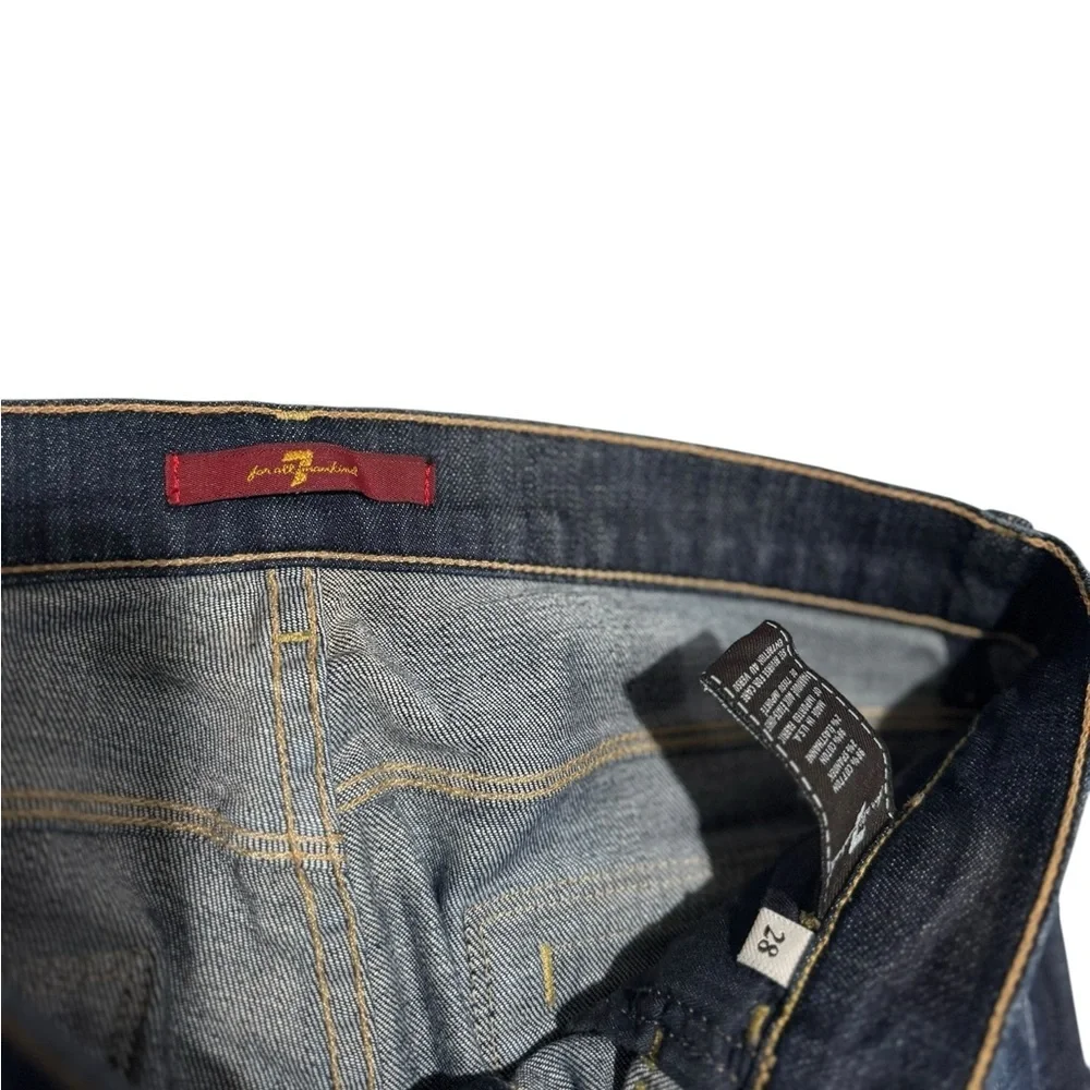 7 FOR ALL MANKIND A Pocket Flare Button fly Jeans Women Size 28 VTG High -Rise - Picture 6 of 7